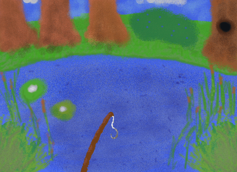 Screenshot rybaření na loďce ve hře Summer Fish
